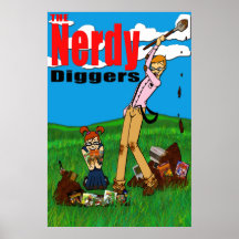The Nerdy Diggers - Standard Logo - Poster 24x36