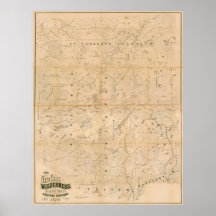 The New York Wilderness. 1879 Map. Print