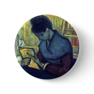The Novel Reader By Vincent Van Gogh Pinback Buttons by Artcollection