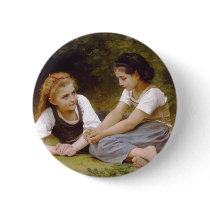 The Nut Gatherers by William Adolphe Bouguereau Pinback Buttons