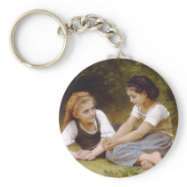 The Nut Gatherers by William Adolphe Bouguereau Key Chains