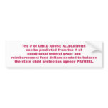 The # of CHILD ABUSE ALLEGATIONS can be predict... Bumper Sticker