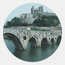 The Old Bridge, 13th century, Beziers, France Stickers