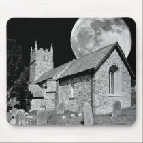 The old church and moon mousepads