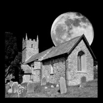 The old church and moon posters