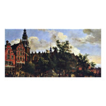 The Oudezijds Voorburgwal And The Oude Kerk In Ams Personalized Photo Card