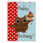 The Owl and the Cupcake Greeting Cards