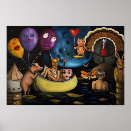 The Owl and the Pussycat in the Beginning Print