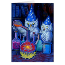 The Owl Chemists Greeting Cards
