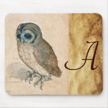 THE OWL MONOGRAM Parchment Mouse Pads