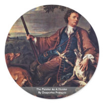 The Painter As A Hunter By Desportes François Round Stickers