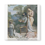 The Painter'S Atelier Detail By Courbet Gustave magnets