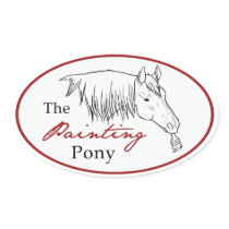 The Painting Pony Logo Oval Stickers
