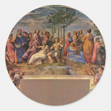 The Parnassus By Raffael (Best Quality) Round Stickers