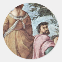 The Parnassus  By Raffael (Best Quality) Round Stickers