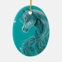 The Pensive Arabian Horse Christmas Ornaments