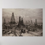 The Petroleum Oil Wells at Baku on the Caspian Poster