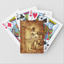 the piano player playing cards