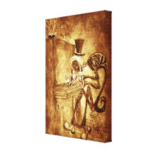 the piano player stretched canvas print