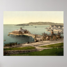 The Pier, with Drake's Island, Plymouth, England Poster