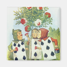 The Playing Cards Painting the Rose Bush Refrigerator Magnet