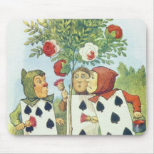 The Playing Cards Painting the Rose Bush Mousepads