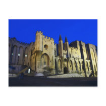The Pope's Palace in Avignon at sunset. Built 2