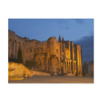 The Pope's Palace in Avignon at sunset. Built