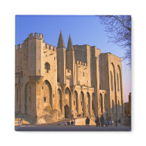 The Pope's Palace in Avignon with people Refrigerator Magnet