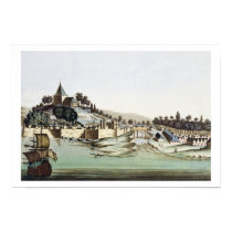 The port and town of Malacca, Malaysia, illustrati posters
