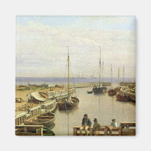The Port of Dragor, 1826 Fridge Magnet