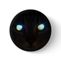 The Power of Glowing Cat Eyes Pinback Buttons