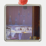 The private dining room with the black crystal ornaments