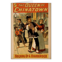 The Queen of Chinatown, 'Holding up a Highbinder' Greeting Card
