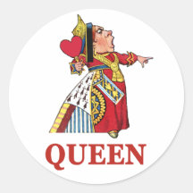 THE QUEEN OF HEARTS ROUND STICKERS