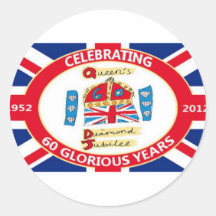The Queen's Diamond Jubilee Round Stickers