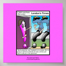 The Question Police Cartoon Framed Funny Poster