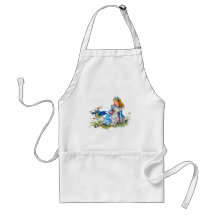 THE RABBIT IS LATE AS HE RUSHES BY ALICE APRONS
