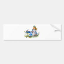 THE RABBIT IS LATE AS HE RUSHES BY ALICE BUMPER STICKERS