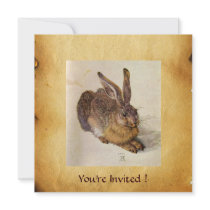 THE RABBIT ( Young Hare ) Monogram Invitation