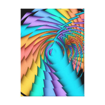 The Rainbow swing, abstract fractal wallart Gallery Wrapped Canvas