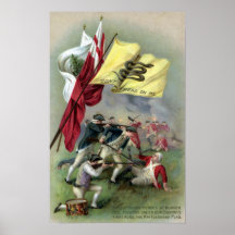 The Rattlesnake Flag at Bunker Hill Battle Print