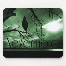 The Raven - Nevermore Sunbeams Tree - Green Mousemats