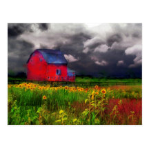 The Red Barn ,postcard