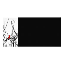 The Red Bird by Leslie Peppers Customized Photo Card