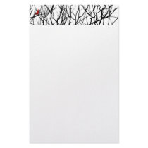 The Red Bird by Leslie Peppers Custom Stationery