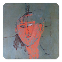 The Red Head, c.1915 Square Stickers