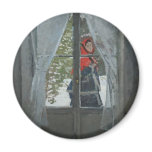 The Red Kerchief, Portrait of Mrs. Monet (1873) Refrigerator Magnets