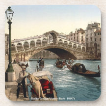 The Rialto Bridge , Venice  Italy 1890's Beverage Coaster