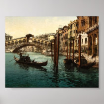 The Rialto Bridge, Venice, Italy classic Photochro Posters
